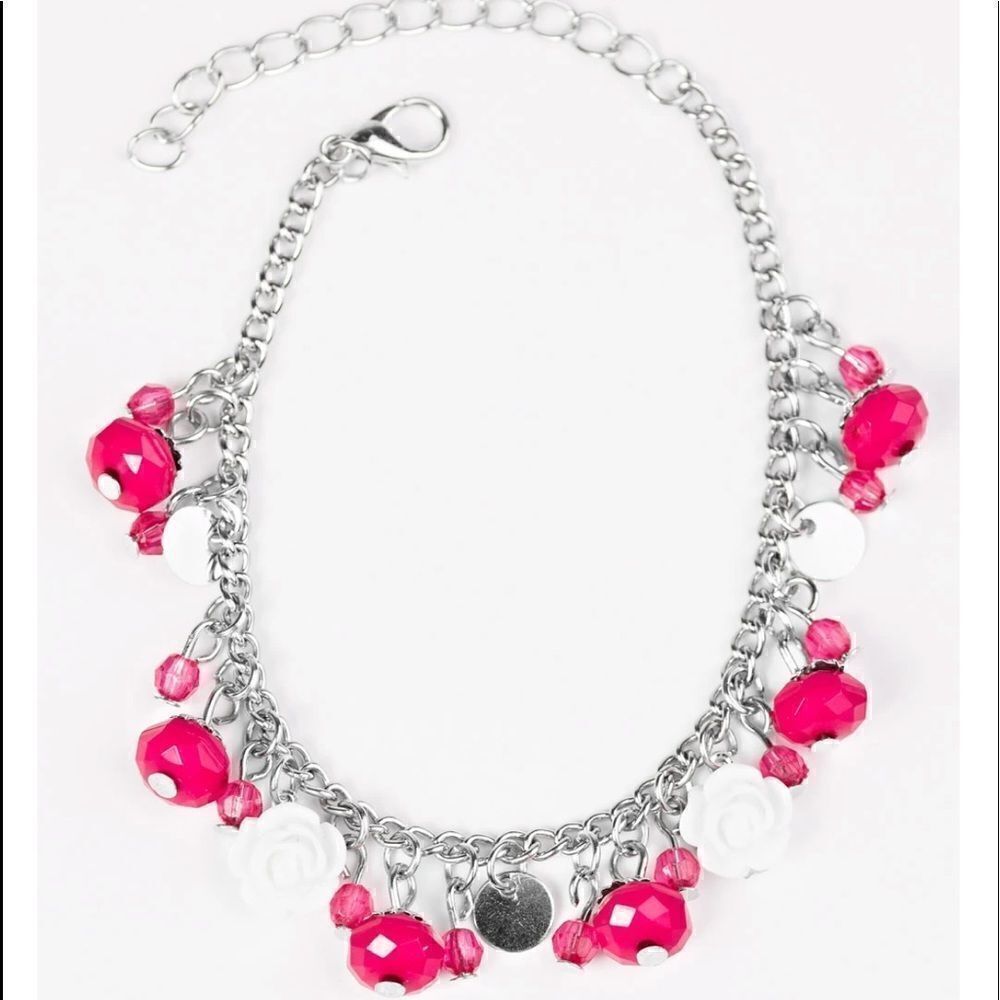 Paparazzi Spoken For - Pink - Silver Chain Bracelet